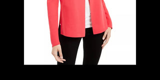 Alfani Women's Full Needle Sweater Coat Sweater Red Size Petite Small