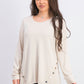 Alfani Women's Hardware Seamed Sweater Beige Size Medium