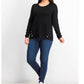 Alfani Women's Hardware Seamed Pullover Sweater Black Size Petite Small