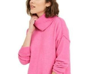 Bar III Women's Becca Tilley X Turtleneck High Low Sweater Pink Size X-Small