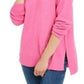 Bar III Women's Becca Tilley X Turtleneck High Low Sweater Pink Size X-Small