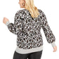 Alfani Women's Metallic Animal Print Sweater Grey Size 1X
