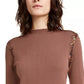 Alfani Women's Lace Sequin-Trim Sweater Brown Size Large