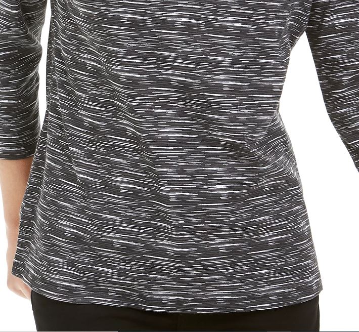 Karen Scott Women's Zip Neck Pullover Black Size Small