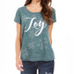 Style & Co Women's Joy Graphic T-Shirt Green Size XX Large