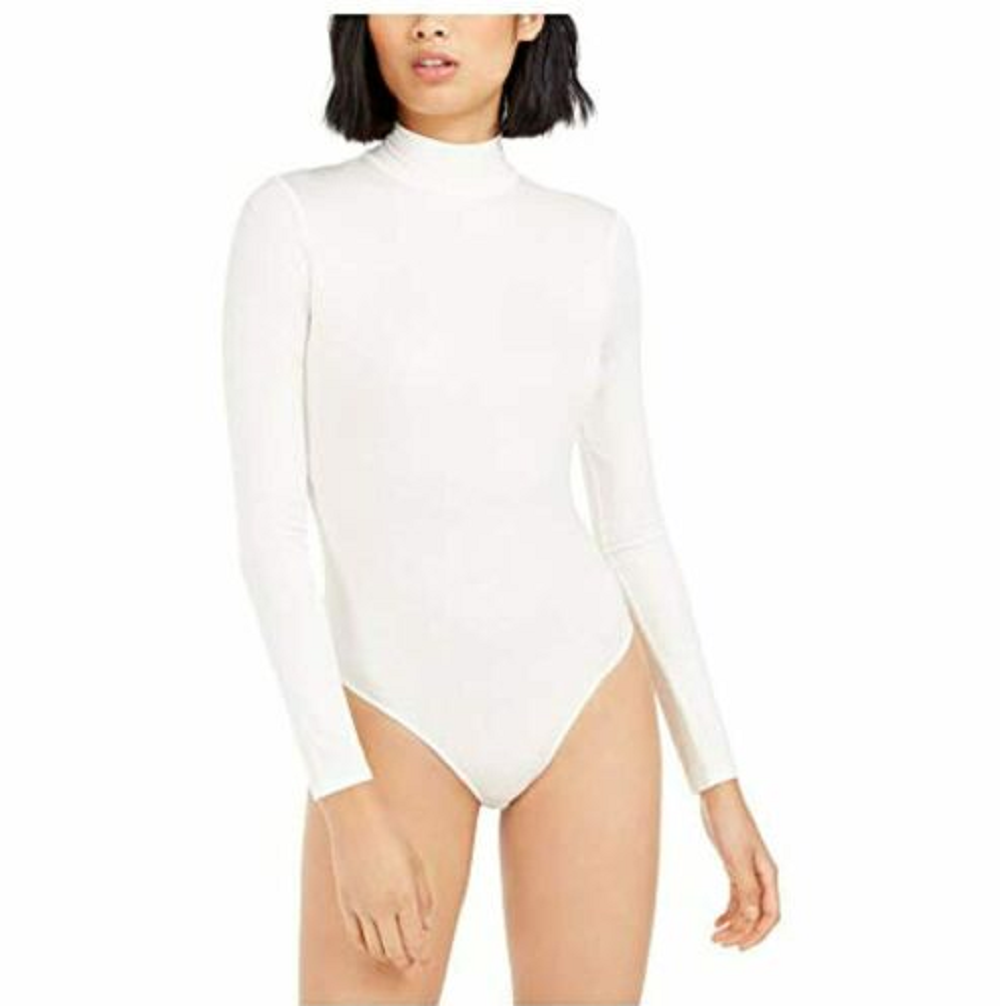 Bar  III Women's Becca Tilley X Turtleneck Bodysuit  Natural Size XX-Large