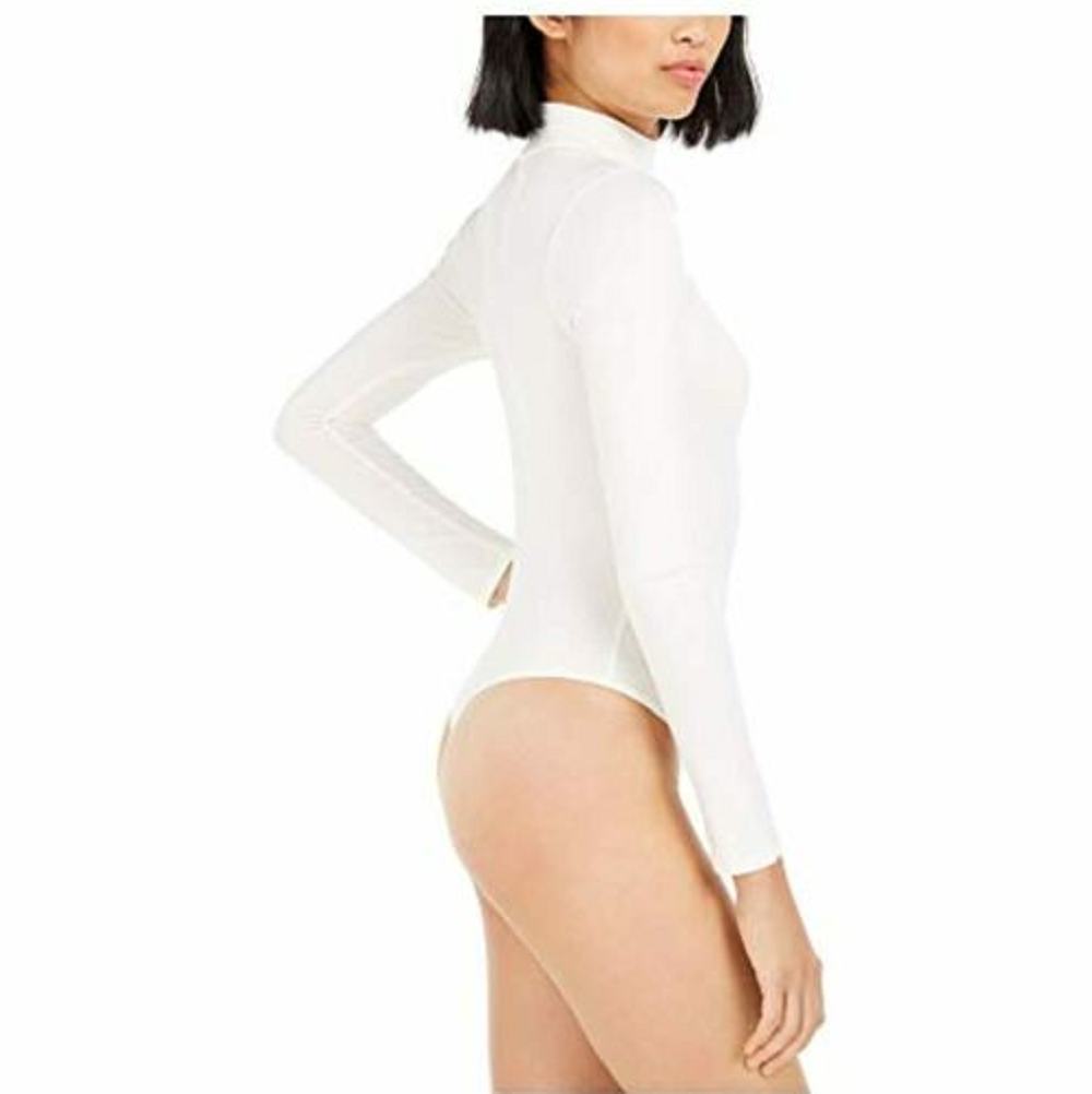 Bar  III Women's Becca Tilley X Turtleneck Bodysuit  Natural Size XX-Large