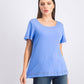 Karen Scott Women's Grommet-Trim Cotton Top Blue Size Small