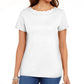 Karen Scott Women's Cotton Scalloped-Neck T-Shirt White Size Large