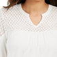 Style & Co Women's Crochet-Yoke Top White Size Small