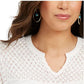 Style & Co Women's Crochet Yoke Top White Size X-Large
