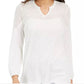 Style & Co Women's Crochet Yoke Top White Size X-Large