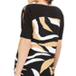 JM Women's Collection Printed Strappy-Sleeve Tunic Black Size Large