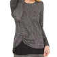 INC International Concepts Women's Layered-Look Metallic Top Silver Size Small