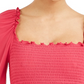 Bar III Women's Smocked Square Neck Top Red Size X-Large