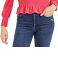 Bar III Women's Smocked Square Neck Top Red Size XX-Large