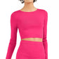 Bar III Women's Crewneck Short Crop Sweater Pink Size X-Small