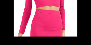 Bar III Women's Crewneck Short Crop Sweater Pink Size X-Small