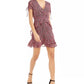 Bar III Women's Printed Ruffled Mini Dress Red Size 14