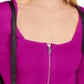 INC International Concepts Women's Square Neck Zip Front Sweater Pink Size Medium