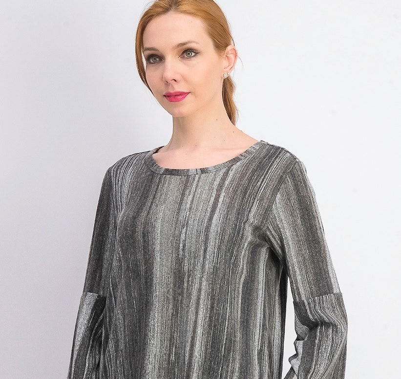 Style & Co Women's Striped Bell-Sleeve Top Black Size Small