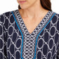 JM Collection Women's Printed Tunic Navy Size X-Small