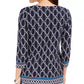 JM Collection Women's Printed Tunic Navy Size X-Small