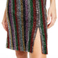 INC International Concepts Women's Rainbow Sequin Skirt Black Size Small