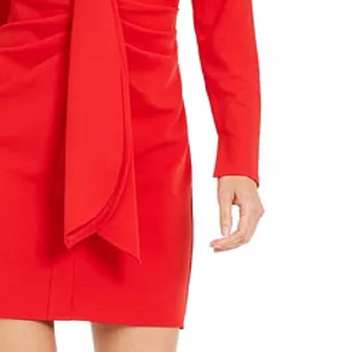 INC International Concepts Women's Drape-Front Sheath Dress  Red Size Extra Large