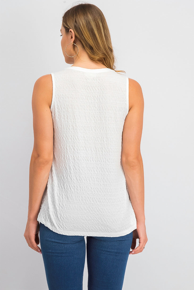 Style & Co Women's Button-Down Tank Top White Size Large