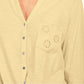 Style & Co Women's Eyelet-Pocket Tie-Front Top Yellow Size Medium