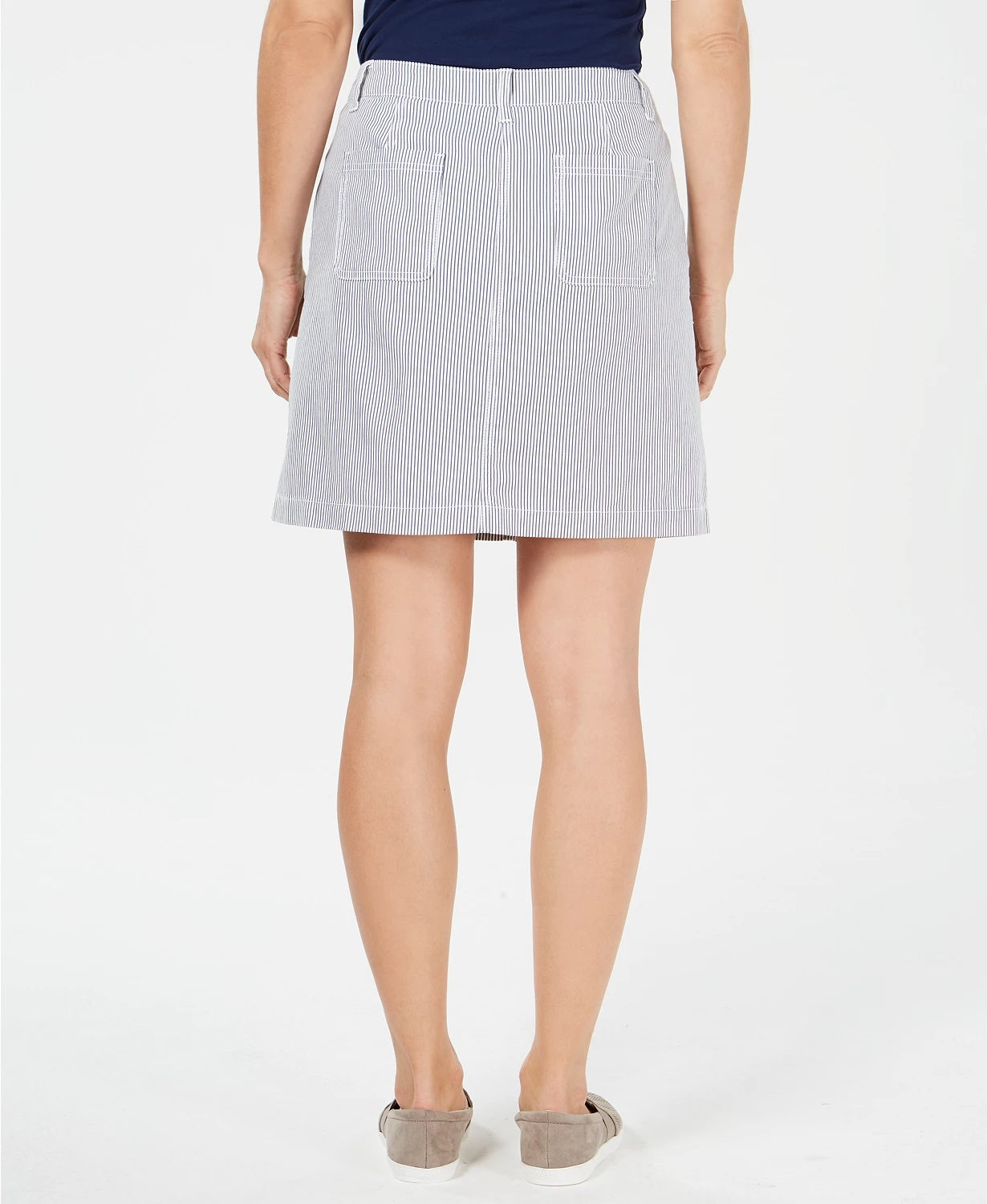Karen Scott Women's Corded Striped Skort Navy Size 12
