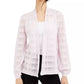 Alfani Women's Illusion Plaid Cardigan White Size Petite Medium