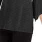 JM Collection Women's Embellished Flared Sleeve Top Black Size Large