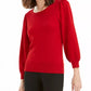 Maison Jules Women's Puff-Sleeve Sweater Bright Red Size X-Small