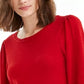 Maison Jules Women's Puff-Sleeve Sweater Bright Red Size X-Small
