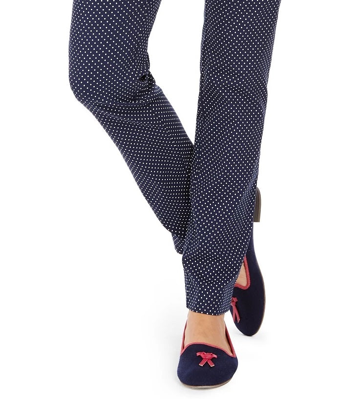 Charter Club Women's Dot-Print Pull-On Pants Blue Size 10