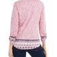 Style & Co Women's Printed Roll-Sleeve Split-Neck Top Pink Size Medium