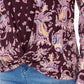 Style & Co Women's Printed Twist Hem Top Purple Size Large