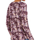 Style & Co Women's Printed Twist Hem Top Purple Size Large