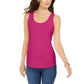 Charter Club Women's Supima Cotton Scoop-Neck Tank Top Dark Pink Size Extra Large