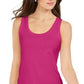 Charter Club Women's Supima Cotton Scoop-Neck Tank Top Dark Pink Size Extra Large