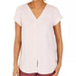 Style & Co Women's Button Down Flutter Sleeve Top Pink Size Small