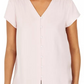 Style & Co Women's Button Down Flutter Sleeve Top Pink Size Small