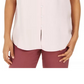Style & Co Women's Button Down Flutter Sleeve Top Pink Size Small