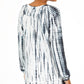 Style & Co Women's Tie-Dyed Bubble-Sleeve Peasant Top Black Size Medium