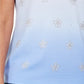 Karen Scott Women's Daisy-Shine Scoop-Neck Top Blue Size Extra Small