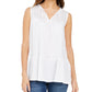 Style & Co Women's Cotton Sleeveless Peasant Top White Size Medium