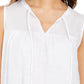 Style & Co Women's Cotton Sleeveless Peasant Top White Size Medium
