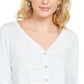 Style & Co Women's Striped Tie-Front Top White Size Large